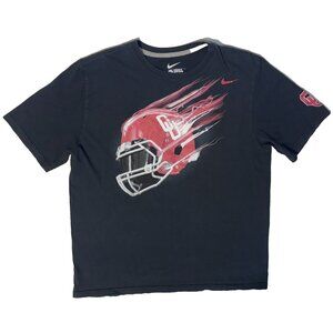 Nike Oklahoma University Sooners College Football Helmet Black Tshirt - XL